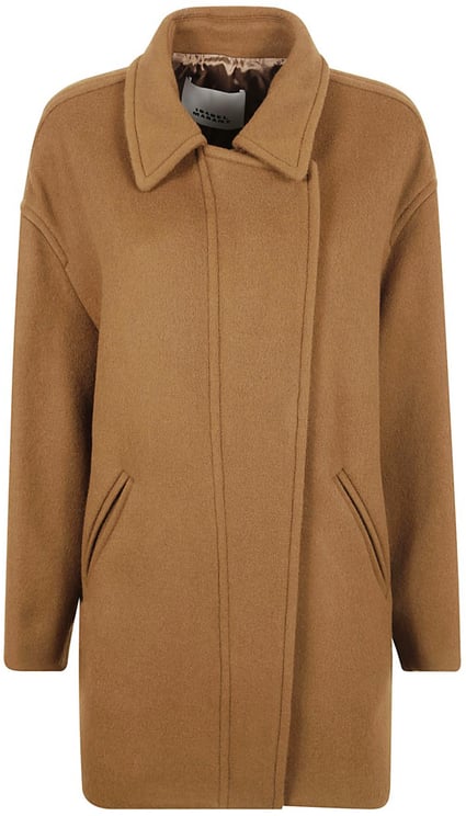 Isabel Marant Brown High Collar Coat With Relaxed Silhouette