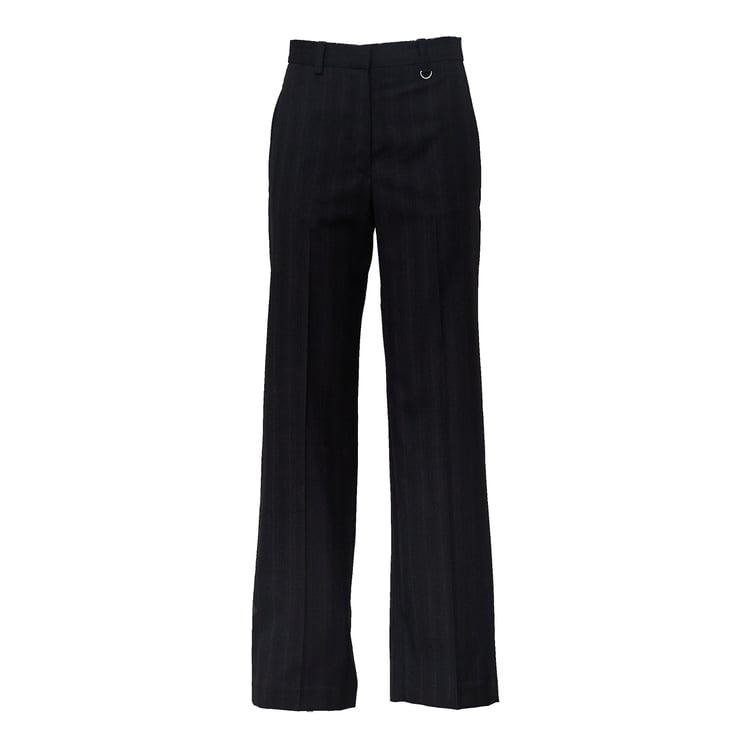Isabel Marant Pleated Virgin Wool Trousers With Tapered Silhouette And Silver Buckle Detail