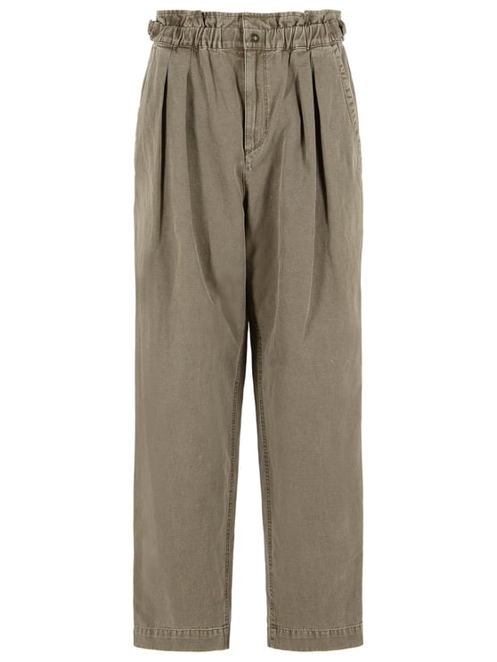 Isabel Marant 'Neriah' Brown Cotton And Linen Pants
