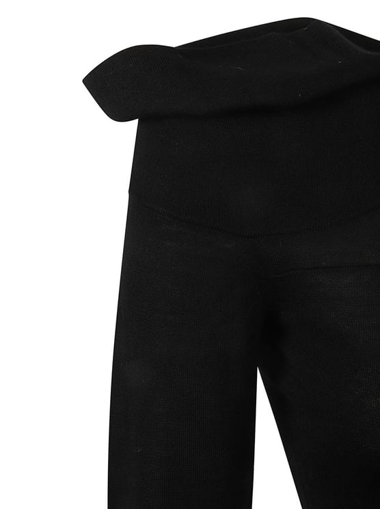 Isabel Marant Off-Shoulder Black Merino Wool Sweater