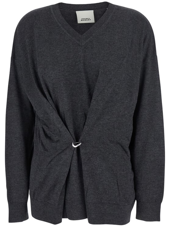 Isabel Marant Charcoal Chiraz Twist Detail Pullover