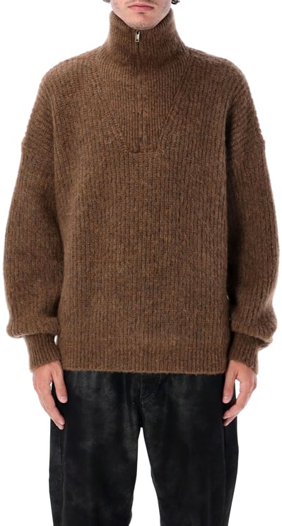 Isabel Marant Dinan Half Zip Marrone