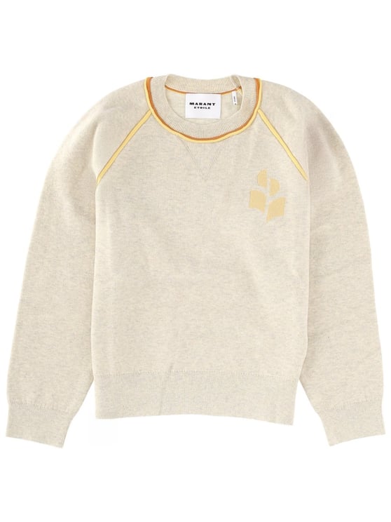 Isabel Marant Loriby Light Beige Piping Knit Sweater