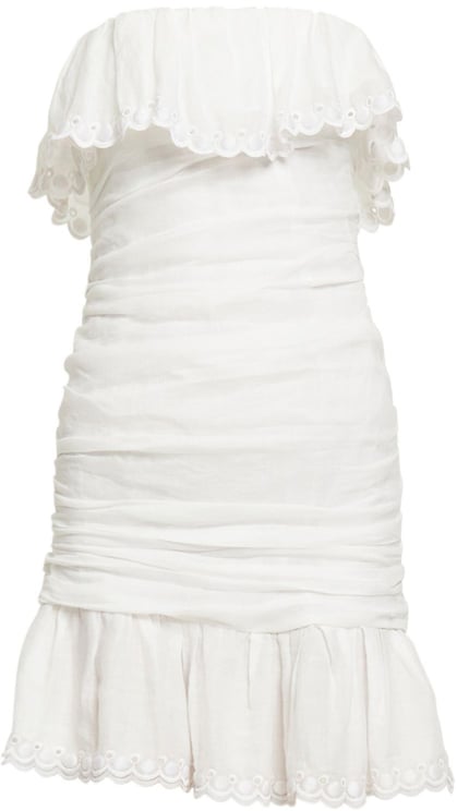 Isabel Marant White off-the-shoulder short dress with ruffle