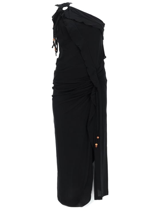 Isabel Marant Juliane Asymmetrical One-Shoulder Cotton Midi Dress