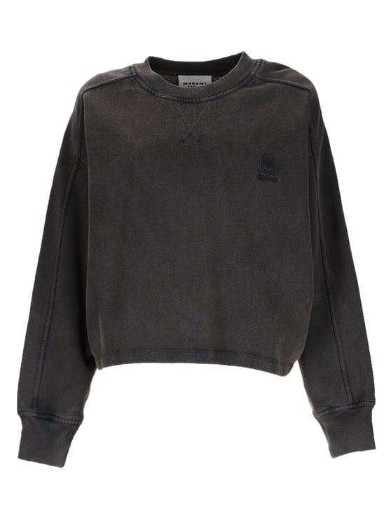 Isabel Marant Washed Black Sunny Cropped Sweatshirt