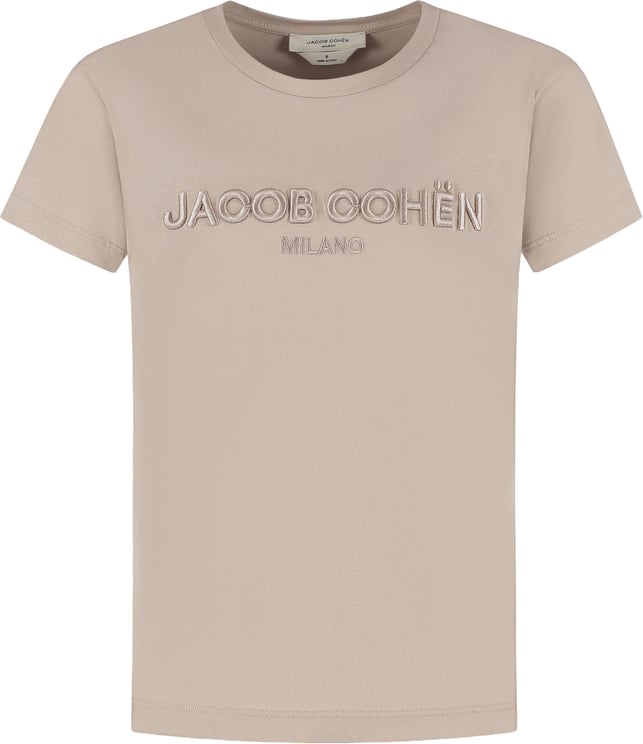 Jacob Cohen T-shirt Logo Spessorato Beige