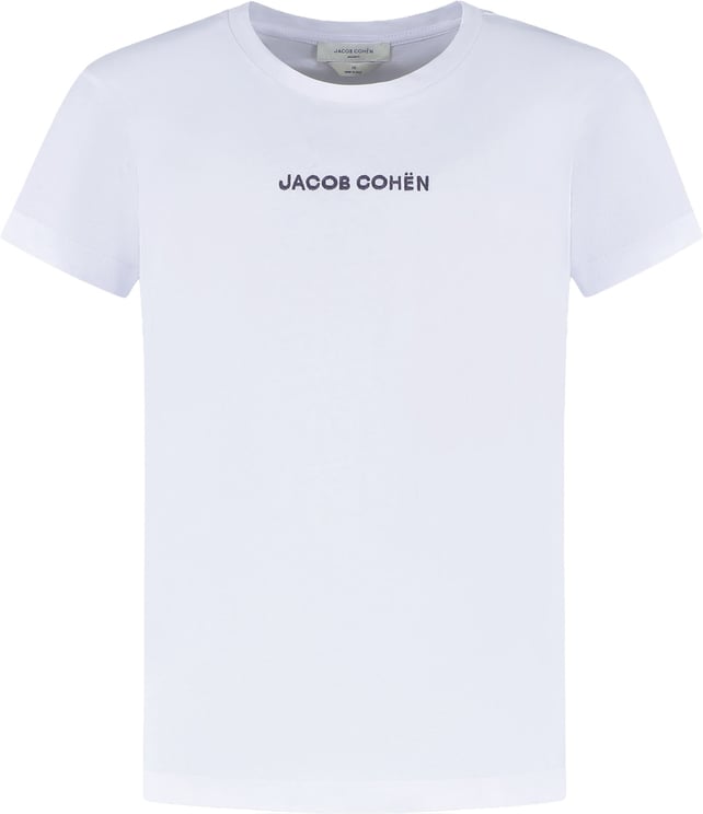Jacob Cohen T-shirt Ricamo Logo Bianco/ Blu