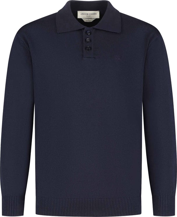 Jacob Cohen Maglia Polo Con Ricamo Giglio Blu Navy