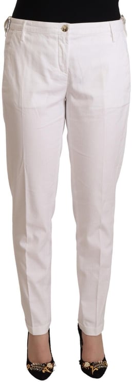Jacob Cohen Jacob Cohen White Mid Waist Tapered Birgitte Pants