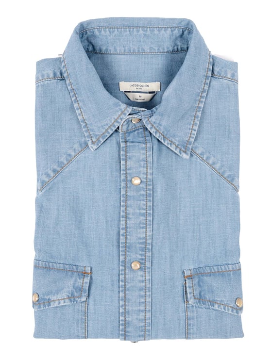 Jacob Cohen Light Blue Western Denim Shirt
