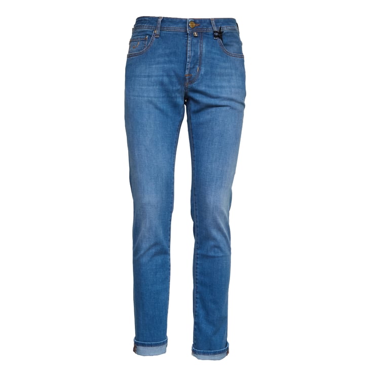Jacob Cohen Bard Logo Button Skinny Jeans