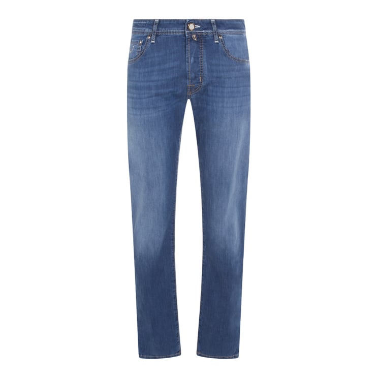Jacob Cohen Straight-Legged Denim Jeans with Five-Pocket Design