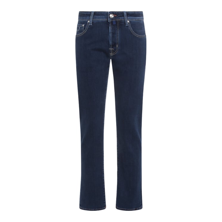Jacob Cohen Straight-Leg Blue Jeans with Five-Pocket Design