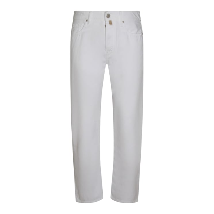 Jacob Cohen White Straight-Leg Jeans With Traditional Five-Pocket Design