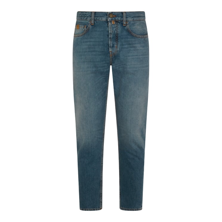 Jacob Cohen Medium Blue Straight-Leg Jeans with Classic Five-Pocket Design
