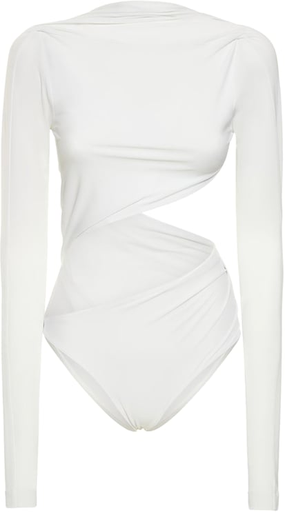 Jacquemus Elegant white body with long sleeves slim fit