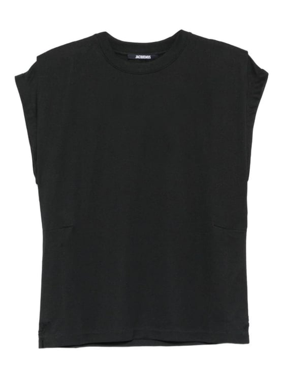 Jacquemus Black Paper-Effect Jersey Tank Top