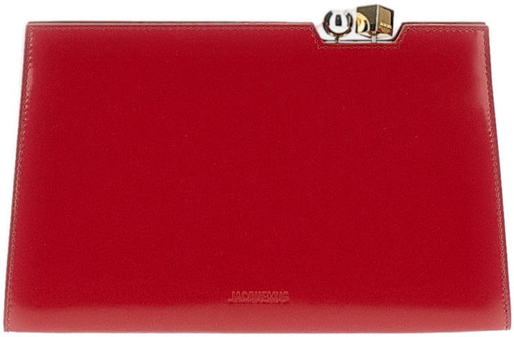 Jacquemus Red Le Salon Pochette Clutch Bag