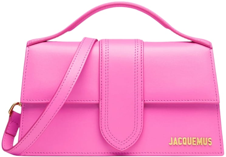 Jacquemus Jacquemus Neon Pink Leather Le Grand Bambino Handbag