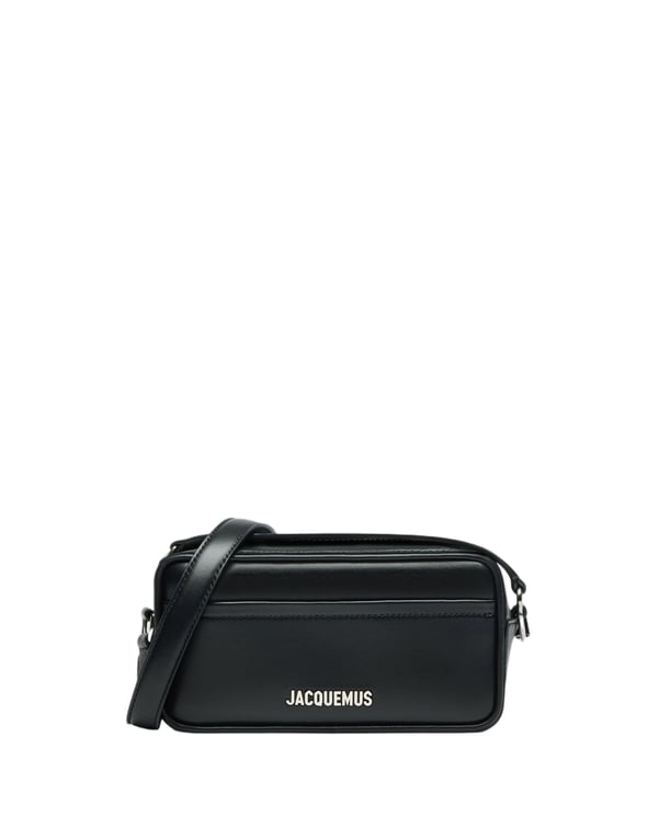 Jacquemus Rectangular Smooth Leather Pochette with Silver Hardware