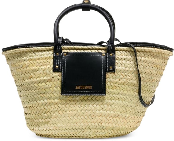 Jacquemus Black Minimalist Structured Leather Tote Bag
