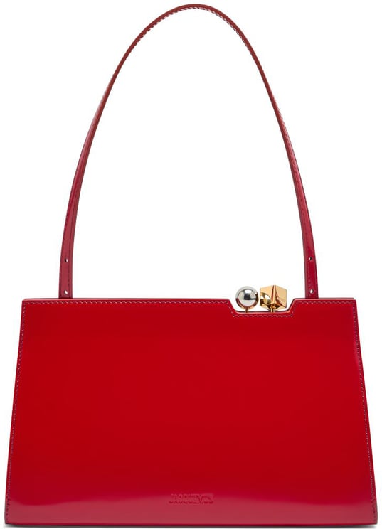 Jacquemus Red Rond-Carré Leather Top Handle Bag