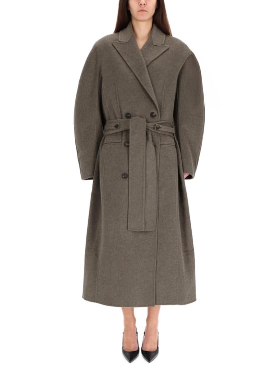 Jacquemus Grey Virgin Wool Trench Coat