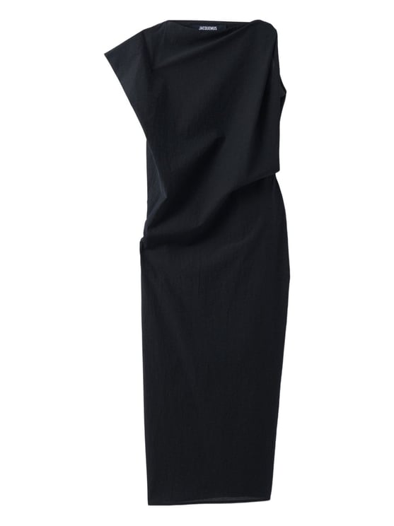Jacquemus La Robe Drap Asymmetrical Midi Dress