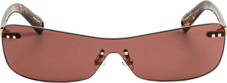Jacquemus Sleek Brown Acetate Sunglasses with Gold Accents