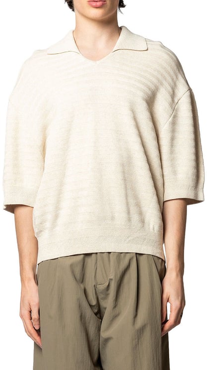 Jacquemus LE POLO MAILLE CHEVRON LIGHT BEIGE