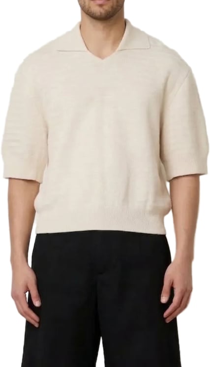 Jacquemus LE POLO MAILLE CHEVRON LIGHT BEIGE