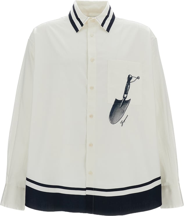 Jacquemus White Blue Camargue Cotton Shirt
