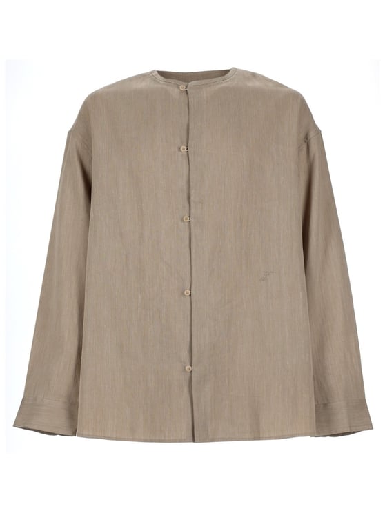 Jacquemus Neutral Pastro Loose Fitting Linen-Blend Shirt