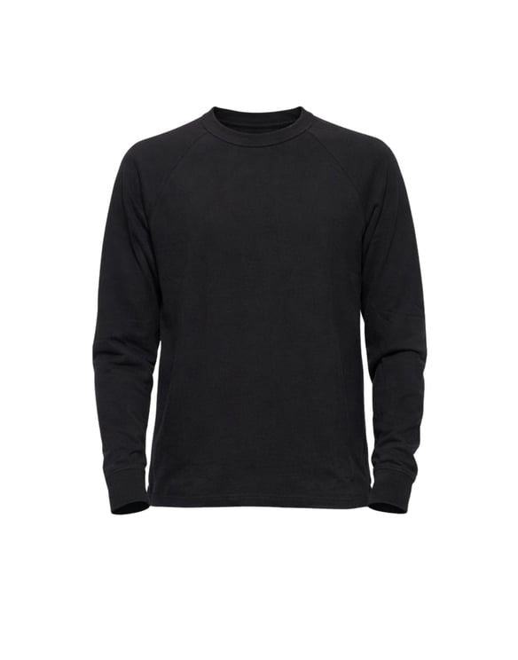 James Perse Black Cotton Long Sleeve Crew Pique T-Shirt