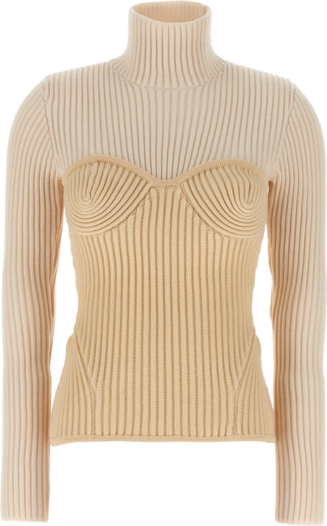Jean Paul Gaultier Jean Paul Gaultier Beige Merino Wool Cardigan