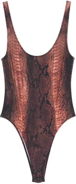Jean Paul Gaultier Swimsuit Printed Python Brown/black