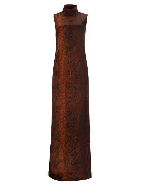 Jean Paul Gaultier Python Print Viscose Cut-Out Maxi Dress
