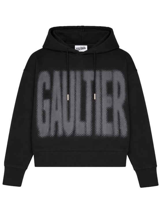 Jean Paul Gaultier Black Gradient Logo Organic Cotton Hoodie