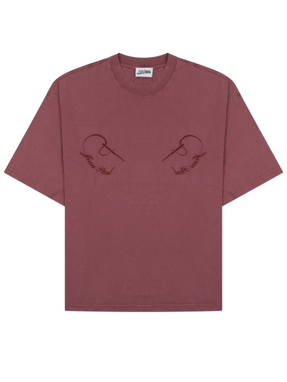 Jean Paul Gaultier Muted Mauve Needles Embroidered T-Shirt