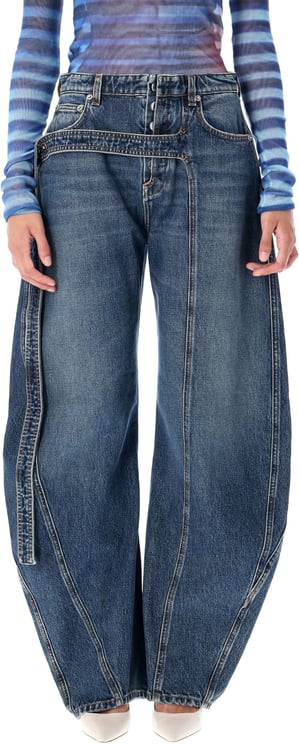 Jean Paul Gaultier Low Waist Belted Denim Baloon Vintage Blue