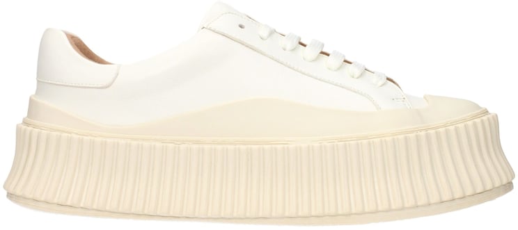 Jil Sander Jil Sander White Leather Platform Sneakers