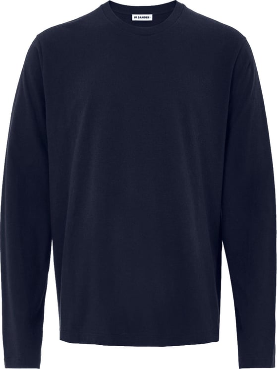 Jil Sander Blue Long Sleeve T-Shirt with Jil Sander Embroidery Logo