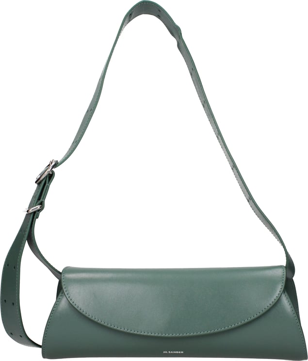 Jil Sander Jil Sander Green Leather Crossbody Bag