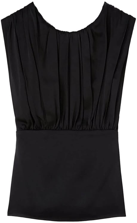 Jil Sander Black Structured Gathered Acetate Top