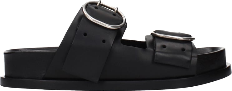Jil Sander Jil Sander Black Leather Slippers