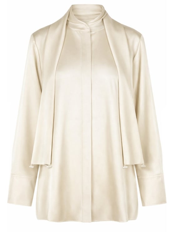 Jil Sander 132 Silk-Blend Bow Blouse