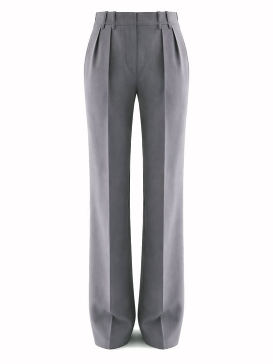 Jil Sander Muted Grey High-Waisted Wool Gabardine Pants