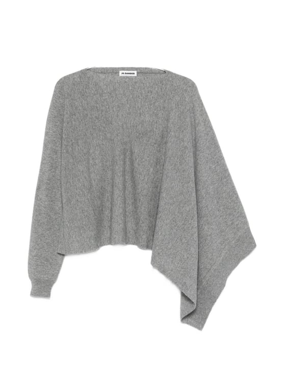 Jil Sander Gray Asymmetrical Shape Draped Sweater