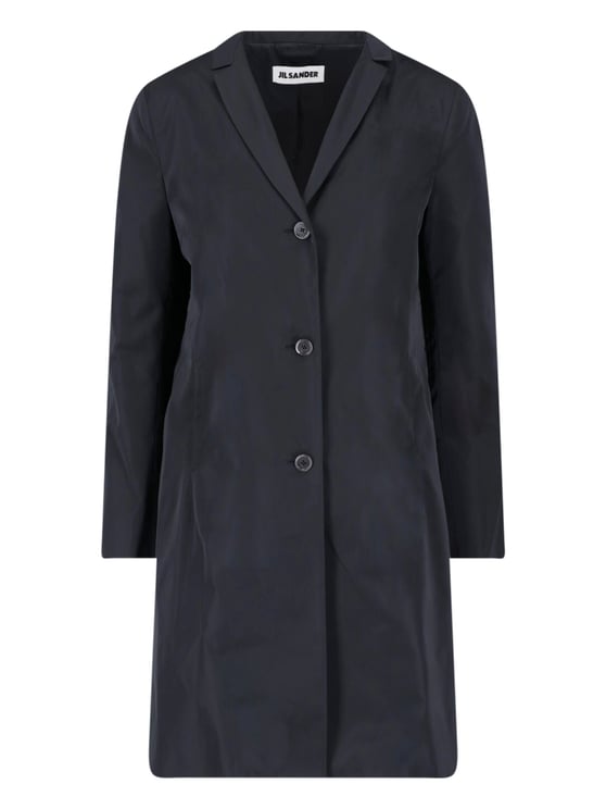 Jil Sander Technical Fabric Black Jacket with Classic Notch Lapels
